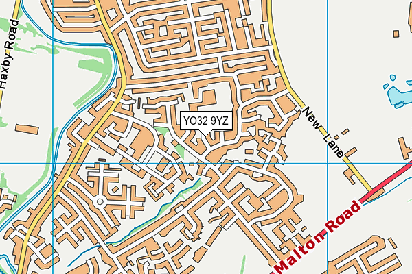 YO32 9YZ map - OS VectorMap District (Ordnance Survey)