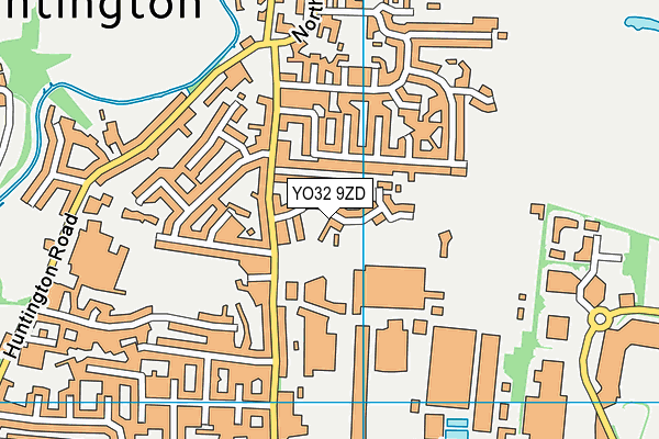 YO32 9ZD map - OS VectorMap District (Ordnance Survey)