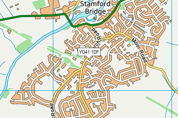 YO41 1DF map - OS VectorMap District (Ordnance Survey)