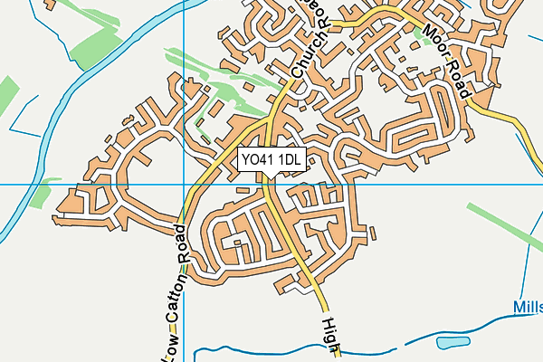 YO41 1DL map - OS VectorMap District (Ordnance Survey)