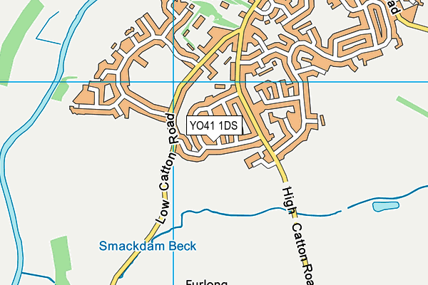 YO41 1DS map - OS VectorMap District (Ordnance Survey)