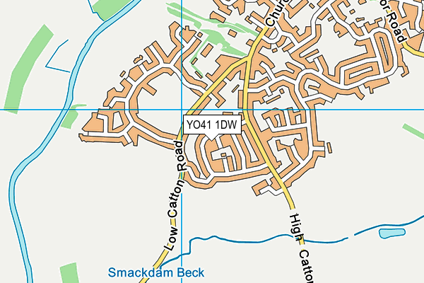 YO41 1DW map - OS VectorMap District (Ordnance Survey)