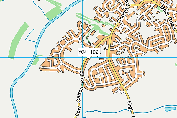 Low Catton Road Playing Field map (YO41 1DZ) - OS VectorMap District (Ordnance Survey)