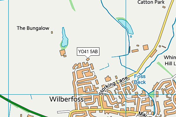 Wilberfoss Playing Fields map (YO41 5AB) - OS VectorMap District (Ordnance Survey)