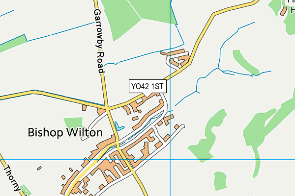 Bishop Wilton Hall map (YO42 1ST) - OS VectorMap District (Ordnance Survey)