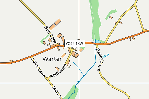 YO42 1XW map - OS VectorMap District (Ordnance Survey)