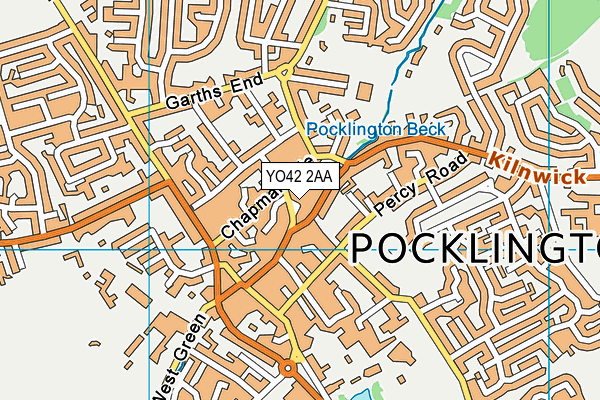 YO42 2AA map - OS VectorMap District (Ordnance Survey)