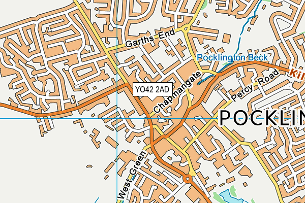 YO42 2AD map - OS VectorMap District (Ordnance Survey)