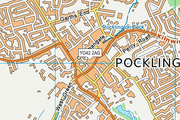 YO42 2AG map - OS VectorMap District (Ordnance Survey)