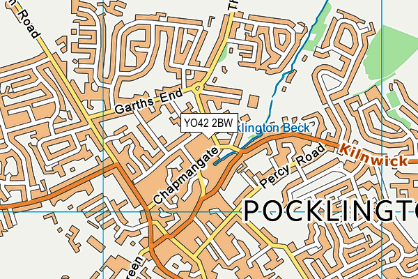 YO42 2BW map - OS VectorMap District (Ordnance Survey)