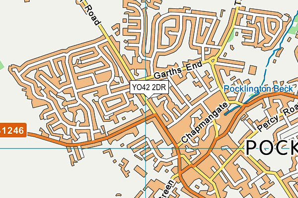 YO42 2DR map - OS VectorMap District (Ordnance Survey)