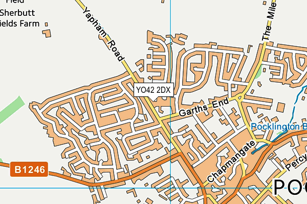 YO42 2DX map - OS VectorMap District (Ordnance Survey)
