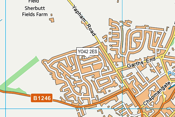 YO42 2ES map - OS VectorMap District (Ordnance Survey)