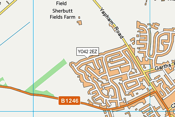 YO42 2EZ map - OS VectorMap District (Ordnance Survey)