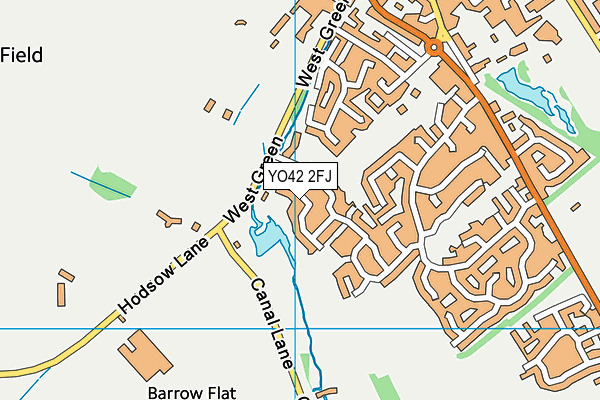 YO42 2FJ map - OS VectorMap District (Ordnance Survey)