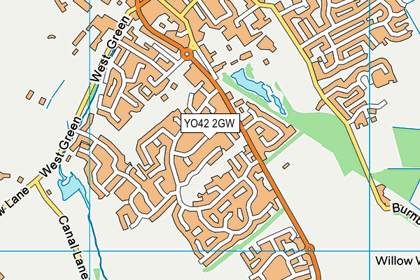 YO42 2GW map - OS VectorMap District (Ordnance Survey)