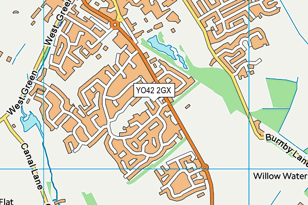 YO42 2GX map - OS VectorMap District (Ordnance Survey)