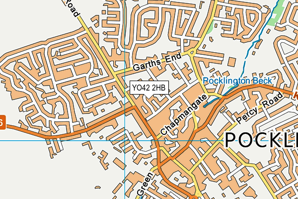 YO42 2HB map - OS VectorMap District (Ordnance Survey)