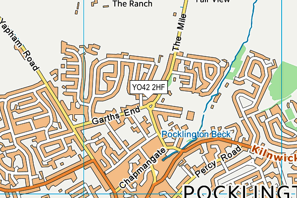 YO42 2HF map - OS VectorMap District (Ordnance Survey)