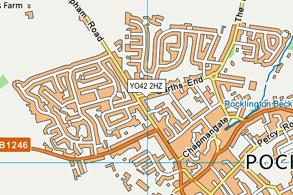 YO42 2HZ map - OS VectorMap District (Ordnance Survey)