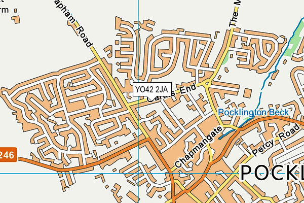YO42 2JA map - OS VectorMap District (Ordnance Survey)
