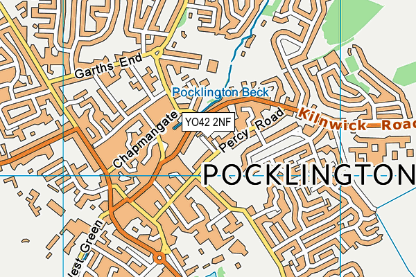 YO42 2NF map - OS VectorMap District (Ordnance Survey)