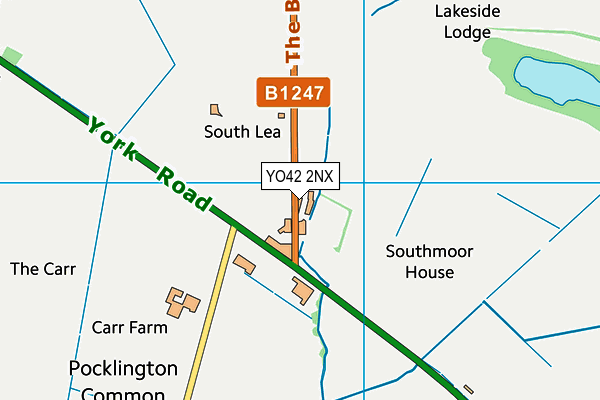 YO42 2NX map - OS VectorMap District (Ordnance Survey)