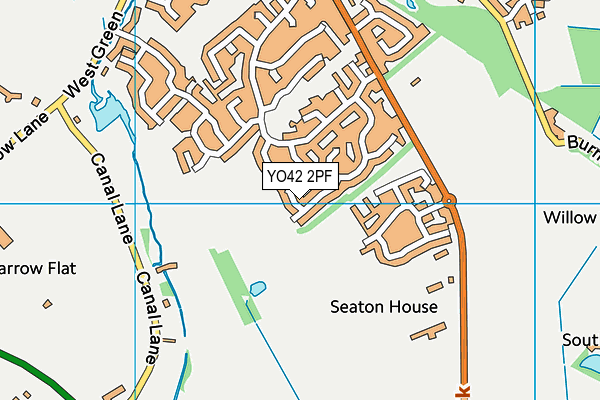 YO42 2PF map - OS VectorMap District (Ordnance Survey)