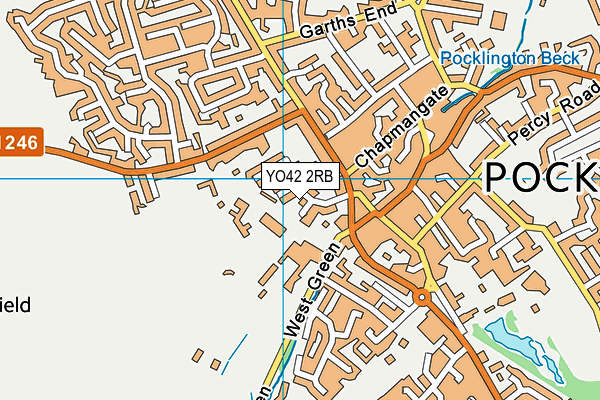 YO42 2RB map - OS VectorMap District (Ordnance Survey)