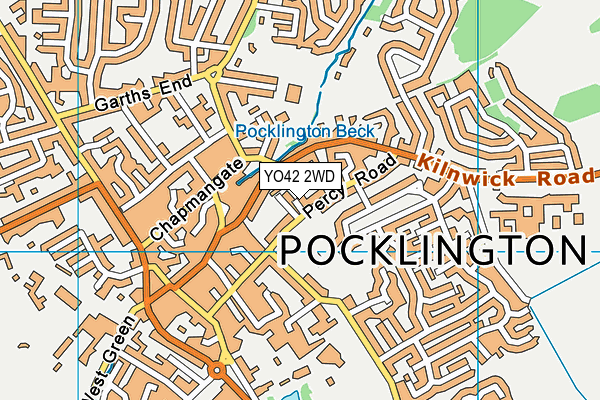 YO42 2WD map - OS VectorMap District (Ordnance Survey)