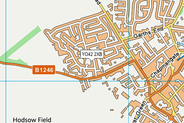 YO42 2XB map - OS VectorMap District (Ordnance Survey)
