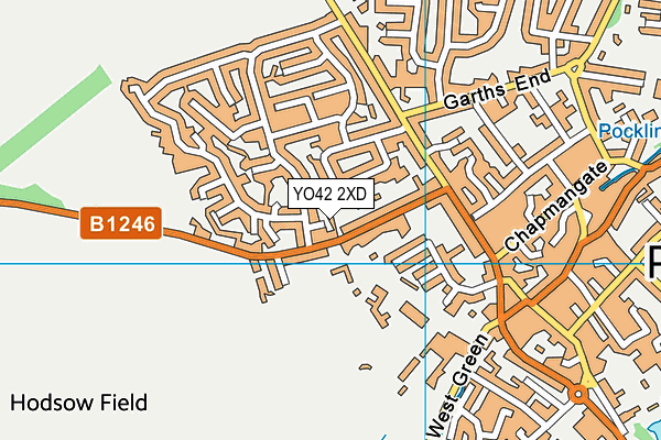 YO42 2XD map - OS VectorMap District (Ordnance Survey)