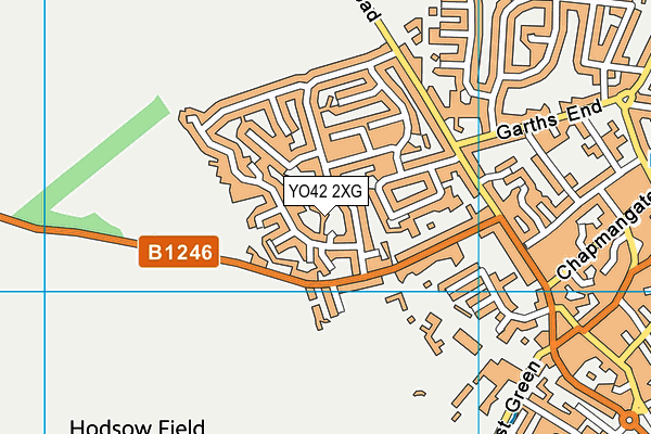 YO42 2XG map - OS VectorMap District (Ordnance Survey)