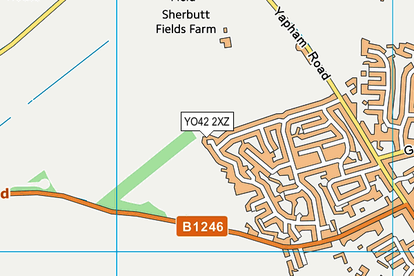 YO42 2XZ map - OS VectorMap District (Ordnance Survey)