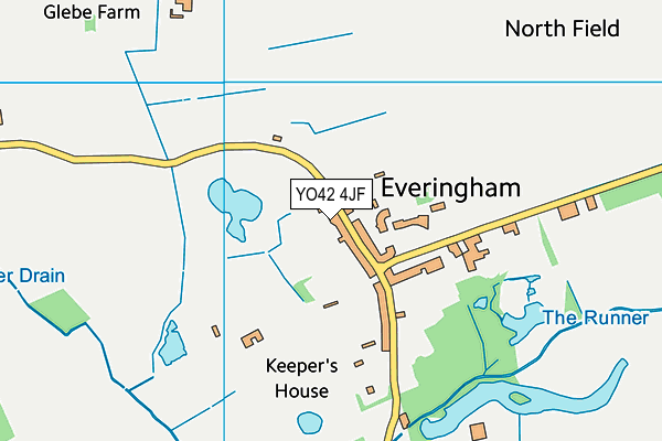 YO42 4JF map - OS VectorMap District (Ordnance Survey)