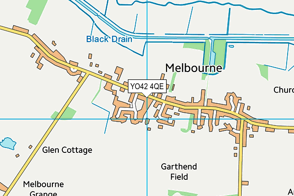 Melbourne Primary School map (YO42 4QE) - OS VectorMap District (Ordnance Survey)