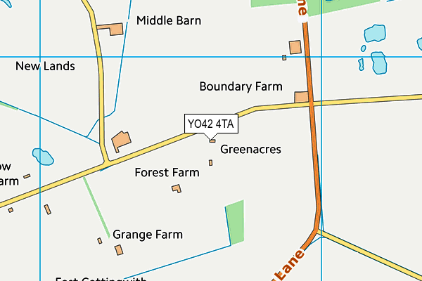 YO42 4TA map - OS VectorMap District (Ordnance Survey)