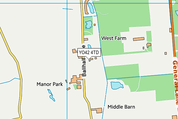 YO42 4TD map - OS VectorMap District (Ordnance Survey)