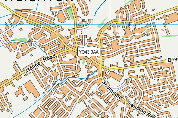 YO43 3AA map - OS VectorMap District (Ordnance Survey)