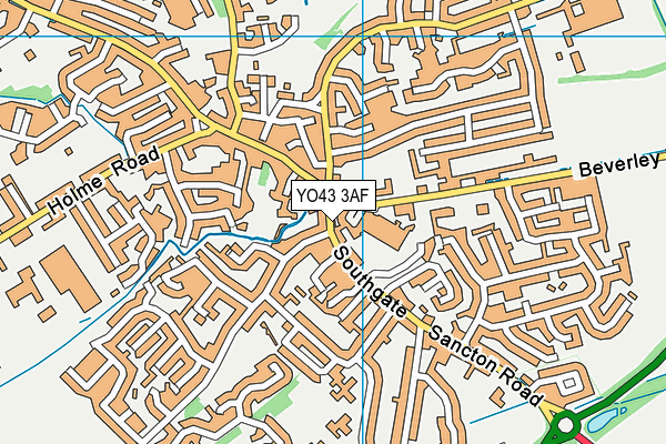 YO43 3AF map - OS VectorMap District (Ordnance Survey)
