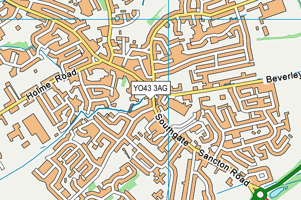YO43 3AG map - OS VectorMap District (Ordnance Survey)