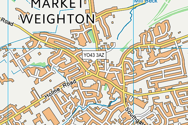YO43 3AZ map - OS VectorMap District (Ordnance Survey)