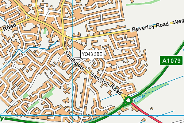 YO43 3BE map - OS VectorMap District (Ordnance Survey)