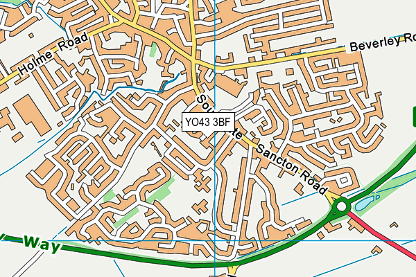 YO43 3BF map - OS VectorMap District (Ordnance Survey)