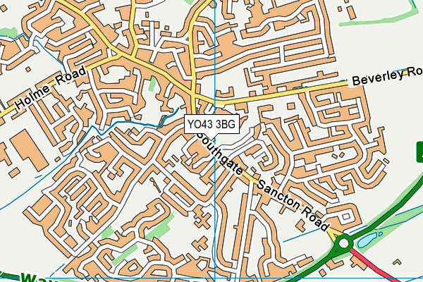 YO43 3BG map - OS VectorMap District (Ordnance Survey)
