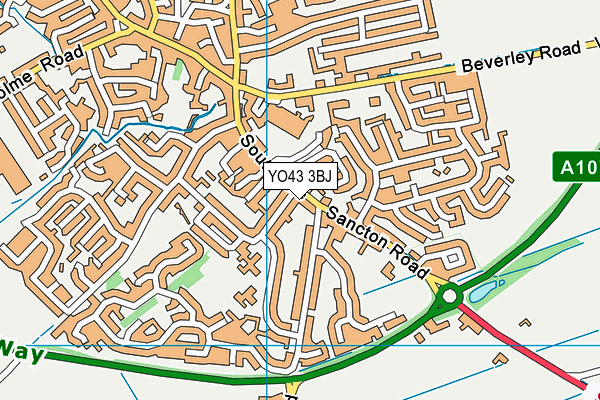 YO43 3BJ map - OS VectorMap District (Ordnance Survey)