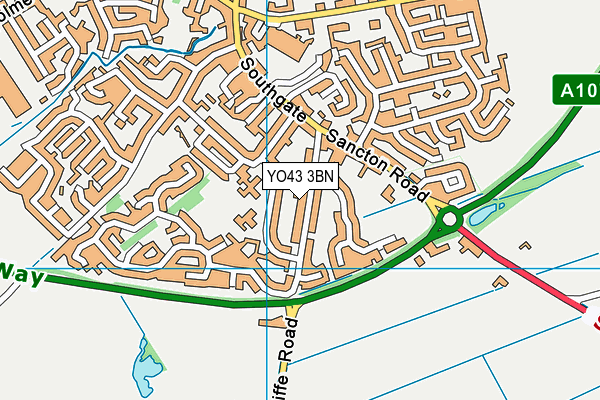 YO43 3BN map - OS VectorMap District (Ordnance Survey)
