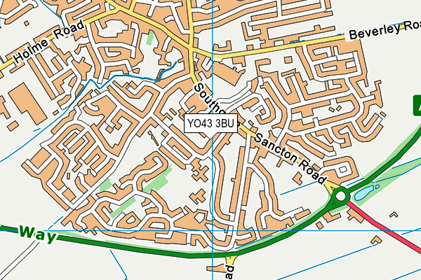 YO43 3BU map - OS VectorMap District (Ordnance Survey)