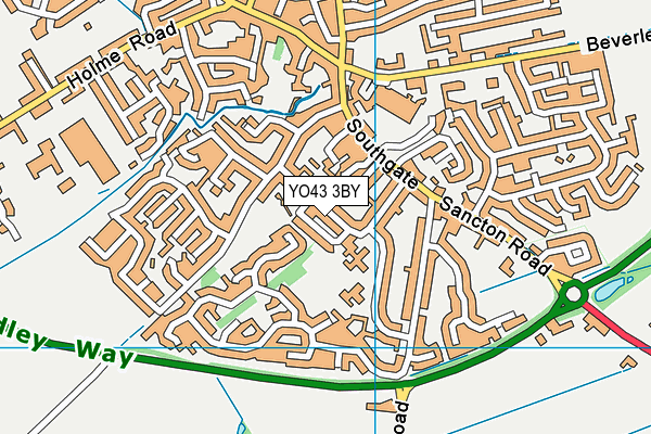 YO43 3BY map - OS VectorMap District (Ordnance Survey)