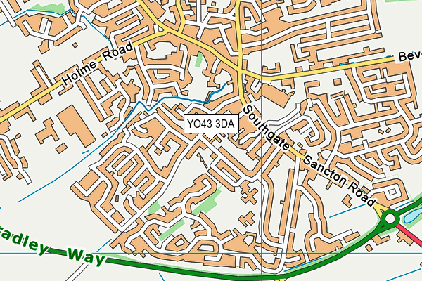 YO43 3DA map - OS VectorMap District (Ordnance Survey)